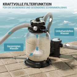 Hiekkasuodatinjärjestelmä HZS-200 uima-altaalle, itseimevä pumppu 220 W, 60 x 33 cm