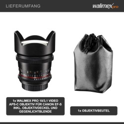 Walimex Pro 10mm 1 3 1 VCSC laajakulmaobjektiivi Canon EF S musta