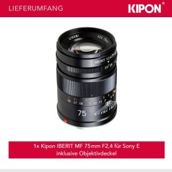 Kipon Iberit 75mm f/2,4 manuaalitarkenteinen objektiivi Sony E -kameroille