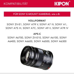 Kipon Iberit 75mm f/2,4 manuaalitarkenteinen objektiivi Sony E -kameroille
