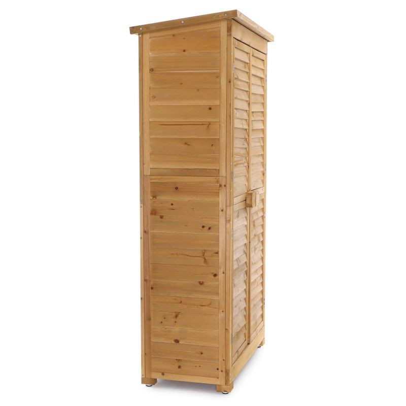 Puutarhan varastokaappi kuusipuuta, ruskea, bitumikatto, 870x465x1600mm