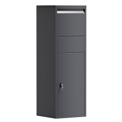 Pakettilaatikko antrasiitti 460 x 450 x 1400 mm sinkitty teräs lukittava