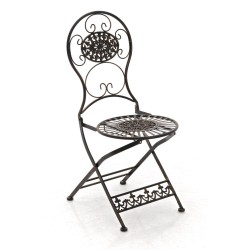 Nostalginen taittuva puutarhatuoli raudasta antiikkipatinalla