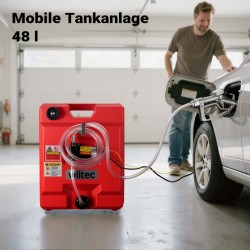 Siirrettävä polttoaineasema 48 l, 12 V pumppu, diesel ja bensiini