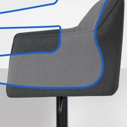 Damaso säädettävä baarijakkara huopaverhoilulla ja jalkatuella