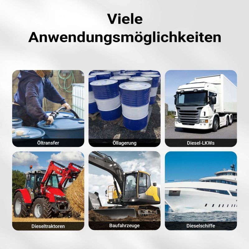 Diesel- ja lämmitysöljypumppu 550 W 60 l/min, itseimevä, automaattinen täyttöpistooli ja virtausmittari