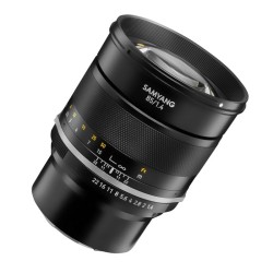 Samyang MF 85 mm F1.4 MK2 muotokuvaobjektiivi Sony E, täysikenno ja APS-C