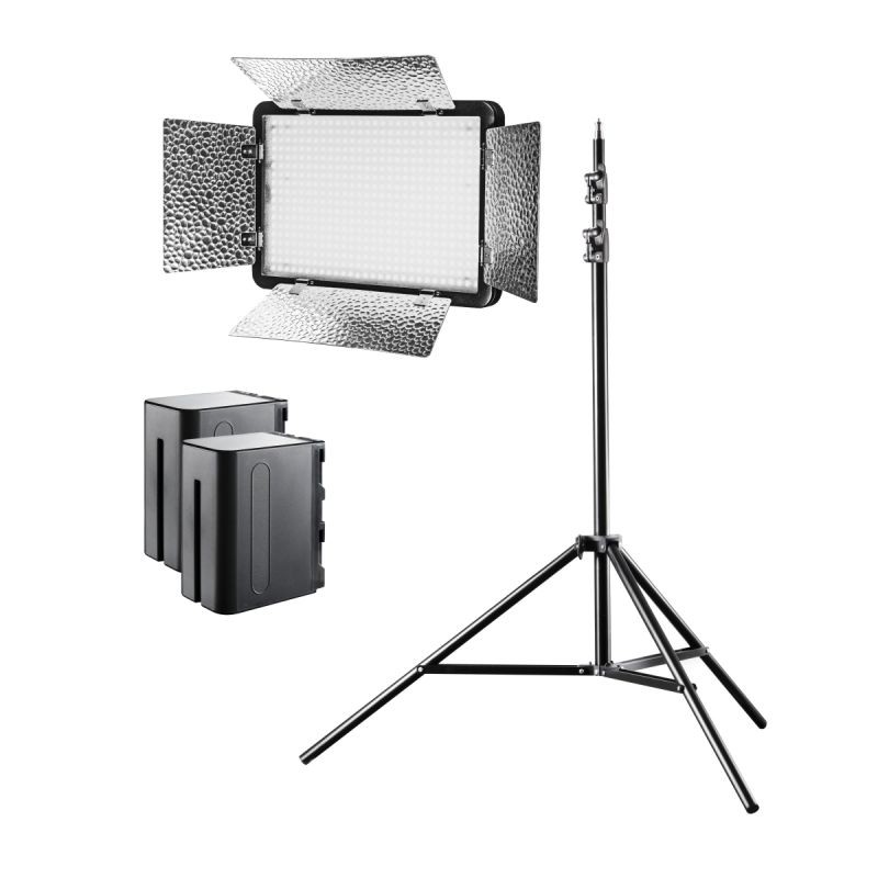 Walimex pro Versalight 500 LED-paneelivalaisinsetti, 32 W, valojalusta ja akut