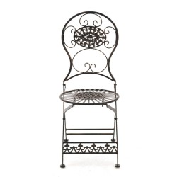 Nostalginen taittuva puutarhatuoli raudasta antiikkipatinalla