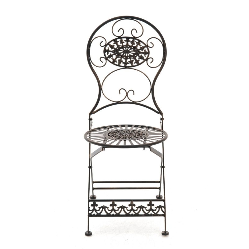 Nostalginen taittuva puutarhatuoli raudasta antiikkipatinalla