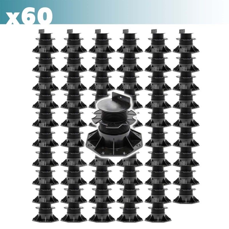 XPOtool Säädettävät terassituet 60 kpl, 2700 kg, 60–138 mm