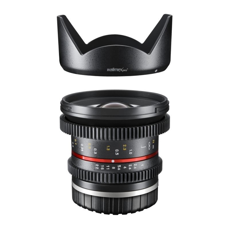 Walimex Pro 12mm 1:2,2 VCSC laajakulmaobjektiivi Sony E -kiinnitykselle, musta