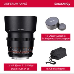 Samyang MF 85mm T1 5 Video DSLR II objektiivi Canon EF