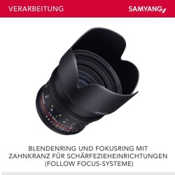 Samyang MF 85mm T1,5 Video DSLR II -objektiivi Canon EF
