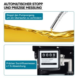Diesel- ja lämmitysöljypumppu 550 W 230 V 50 l/min, itseimevä, automaattinen pistooli
