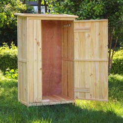 Puinen pihavarasto bitumikatolla, luonnonvärinen, 910 x 585 x 1500 mm