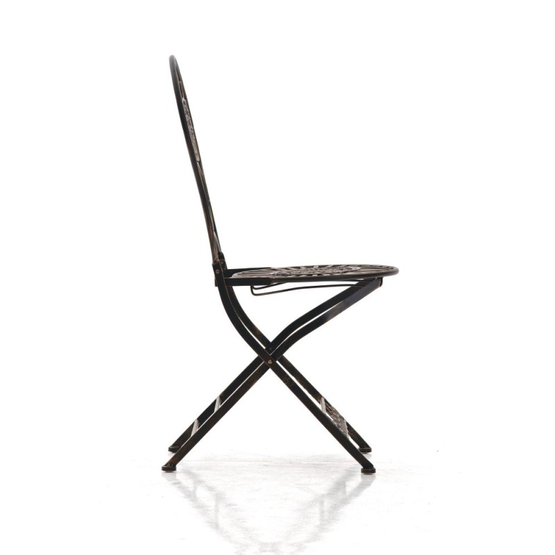 Nostalginen taittuva puutarhatuoli raudasta antiikkipatinalla