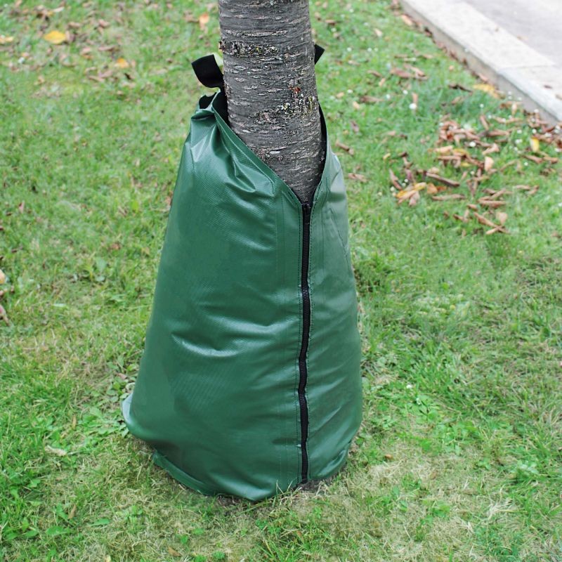 Kastelupussit puille 20 kpl, 75 l, PVC, vihreä, puun paksuus 35-40 mm
