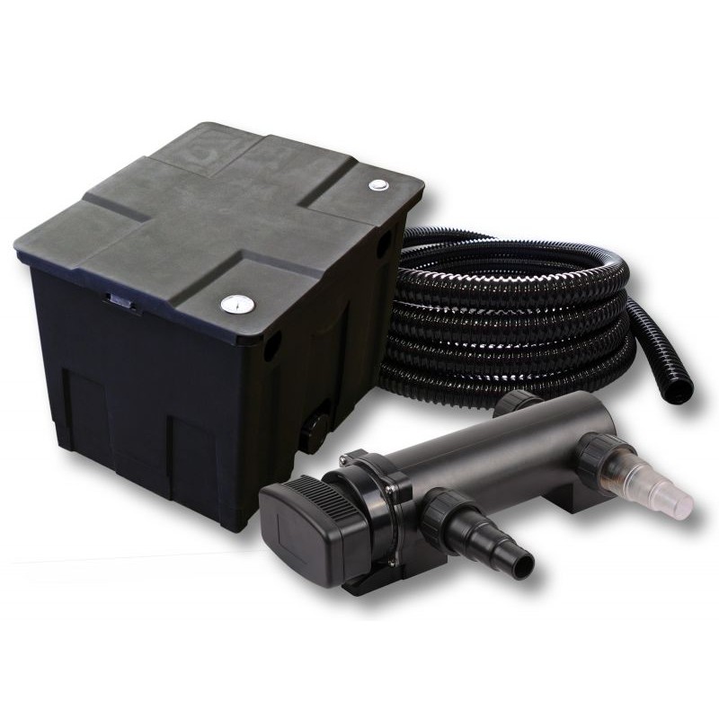 SunSun CBF-350 lampisuodatinsetti 12 000 l, CUV-318 UVC-lampu 18 W ja 5 m letku 25 mm