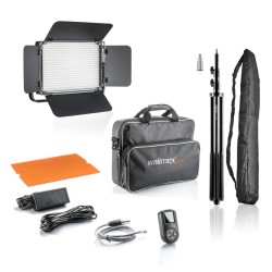 Walimex pro Niova 900 Plus Daylight LED paneelivalaisin ja jalustapaketti 54 W 5600 K kaukosäätimellä
