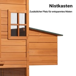 Kanala kuusipuusta 1720 x 660 x 1200 mm, ruskea, ulkoilualue, pesäosa ja sinkitty lantalava