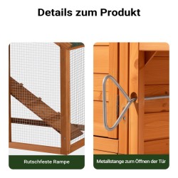 Kanala kuusipuusta 1720 x 660 x 1200 mm, ruskea, ulkoilualue, pesäosa ja sinkitty lantalava