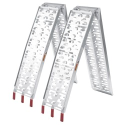 Alumiiniset lastausrampit 2 kpl, 223 cm, 680 kg, taitettavat, mönkijöille ja moottoripyörille