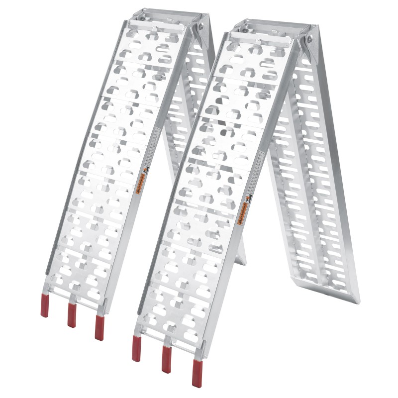 Alumiiniset lastausrampit 2 kpl, 223 cm, 680 kg, taitettavat, mönkijöille ja moottoripyörille