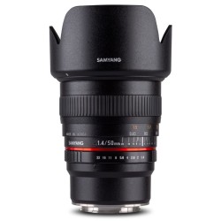 Samyang 50 mm f/1.4 objektiivi Fuji X, manuaalinen tarkennus, täysikenno ja APS-C