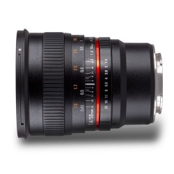 Samyang 50 mm f/1.4 objektiivi Fuji X, manuaalinen tarkennus, täysikenno ja APS-C