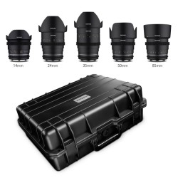 Samyang VDSLR MK2 MF video-objektiivisetti Canon EF 14mm 24mm 35mm 50mm 85mm suojalaukulla