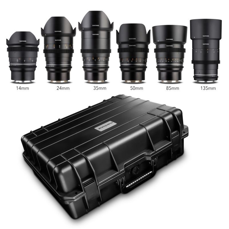 Samyang VDSLR MK2 MF video-objektiivisetti Sony E 14mm, 24mm, 35mm, 50mm, 85mm, 135mm
