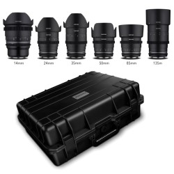 Samyang VDSLR MK2 video-objektiivisetti MFT 14mm, 24mm, 35mm, 50mm, 85mm, 135mm ja suojalaukku