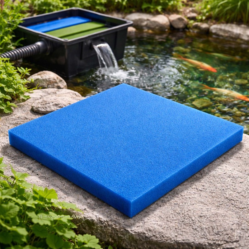 Vaahtomuovinen suodatinmatto 50 x 50 x 10 cm 30 ppi sininen akvaarioon ja lampisuodattimeen