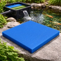 Vaahtomuovinen suodatinmatto 50 x 50 x 10 cm, 10 ppi karkea, sininen, akvaarioon ja lampiin