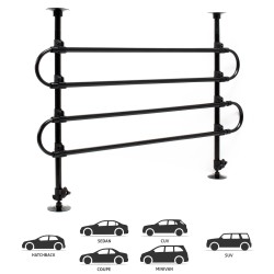 Koiraportti autoon Modell A, säädettävä 60-117 cm x 82-140 cm, musta