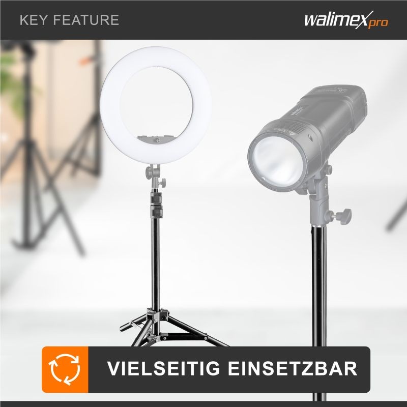Walimex pro WT-802 valojalka 108 cm, kantavuus 2,5 kg, musta