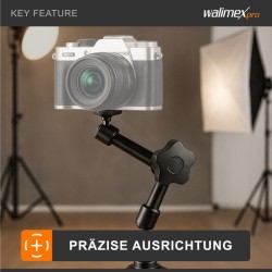 Walimex pro Magic Arm nivelvarsi, 180 x 70 x 39 mm, max. kantavuus 2 kg, musta