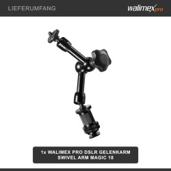 Walimex pro Magic Arm nivelvarsi, 180 x 70 x 39 mm, max. kantavuus 2 kg, musta
