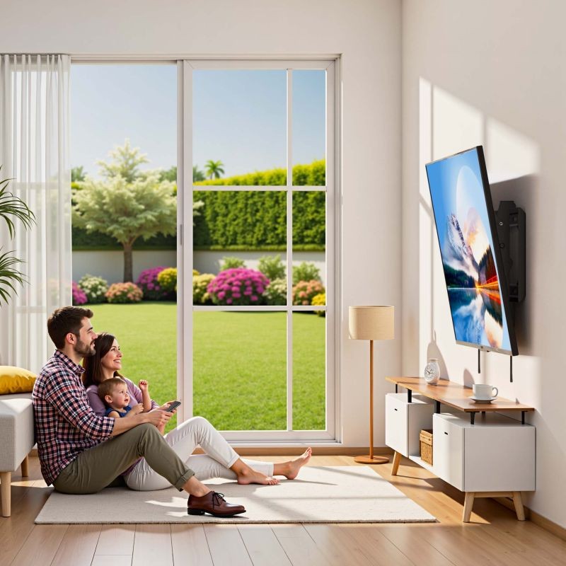 Television seinäteline, teräs, musta, kantavuus 80 kg