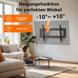 Television seinäteline, teräs, musta, kantavuus 80 kg
