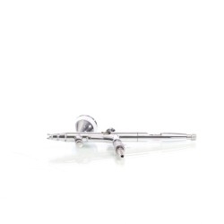Airbrush-pistooli Typ 180 Double-Action, suutin 0,3 mm, 7 ml maalikuppi, hopea, adapteri mukana
