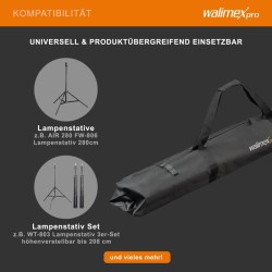 Walimex pro Vario jalustalaukku 120 cm, 1200 x 580 x 200 mm, musta, 3 jalustaa