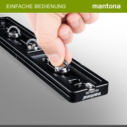 Mantona AS-200-2M Arca-Swiss-yhteensopiva pikavapautuslevy 200 x 38 mm alumiini