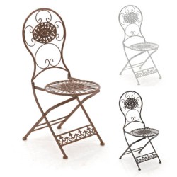 Nostalginen taittuva puutarhatuoli raudasta antiikkipatinalla