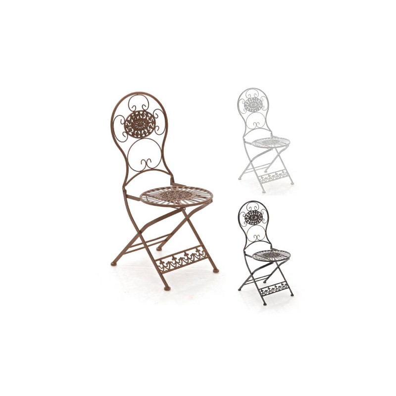 Nostalginen taittuva puutarhatuoli raudasta antiikkipatinalla