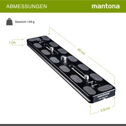 Mantona AS-200-2M Arca-Swiss-yhteensopiva pikavapautuslevy 200 x 38 mm alumiini