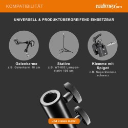 Walimex pro Spigot adapteri painevalumetalli musta 2 lukitusruuvia valojaloille ja nivelvarsille