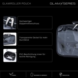 GlamSeries GlamRoller Pouch meikkilaukun sisäosa 300 x 175 x 85 mm, musta, läpinäkyvä kansi