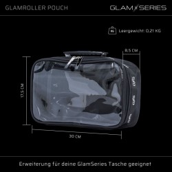 GlamSeries GlamRoller Pouch meikkilaukun sisäosa 300 x 175 x 85 mm, musta, läpinäkyvä kansi